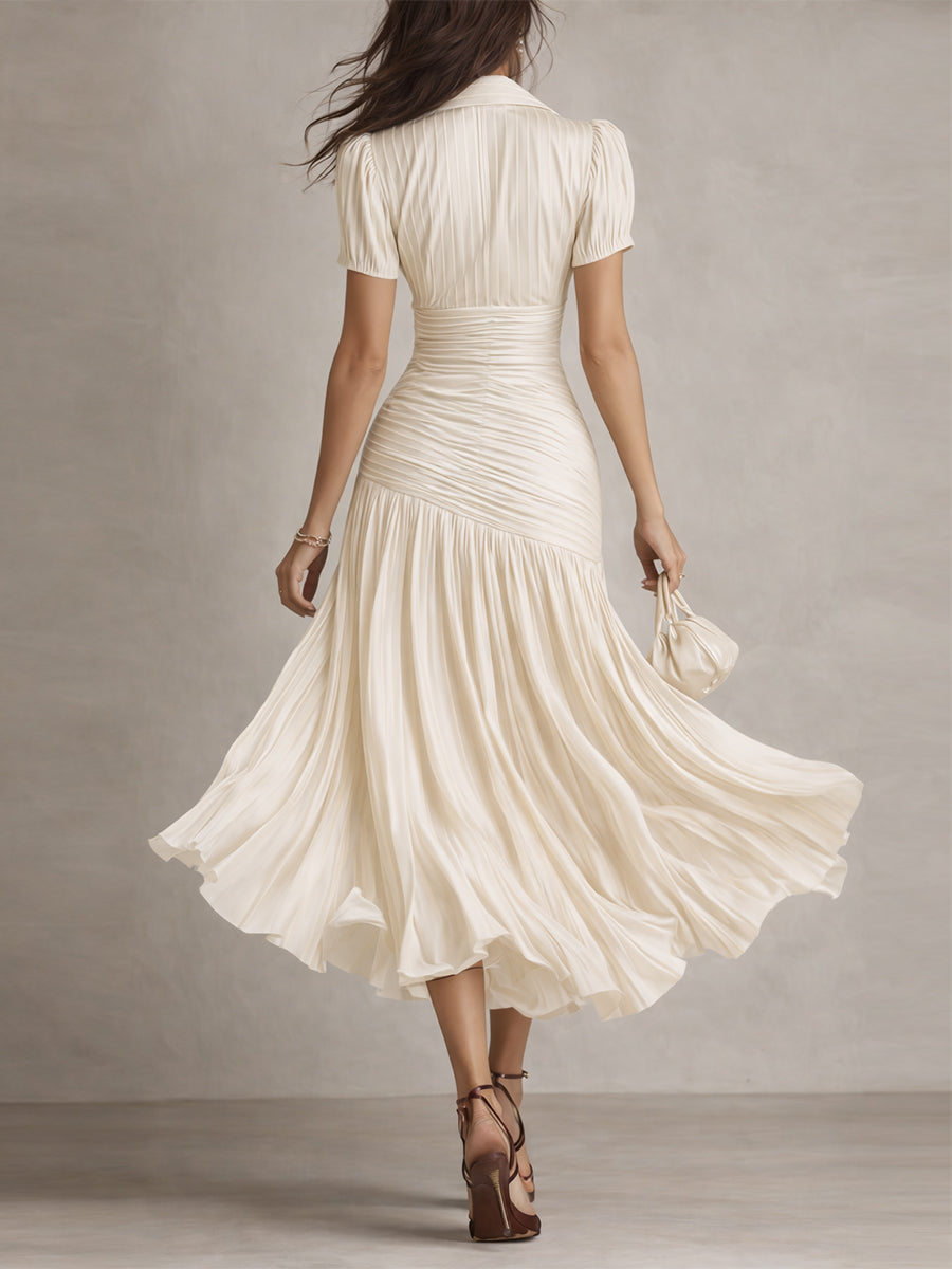 Women's Retro Striped Midi Dress
