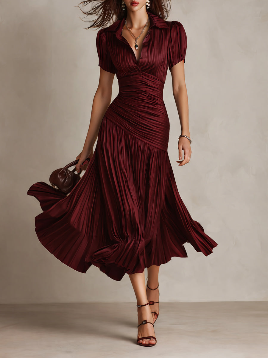 Women's Retro Striped Midi Dress