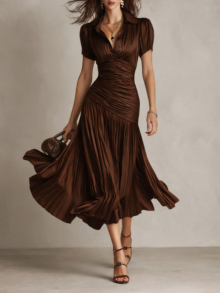 Women's Retro Striped Midi Dress