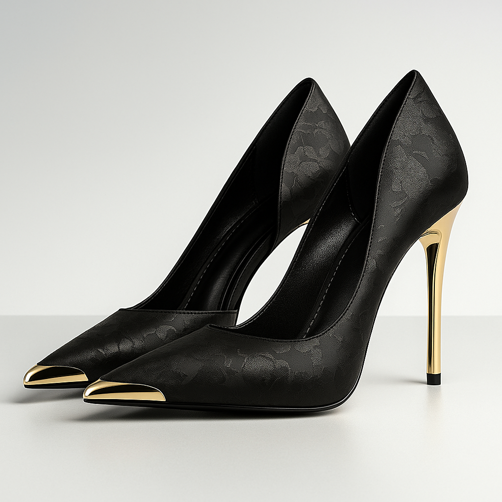 Women's Satin Jacquard Stiletto Heels with Cushioned Footbed