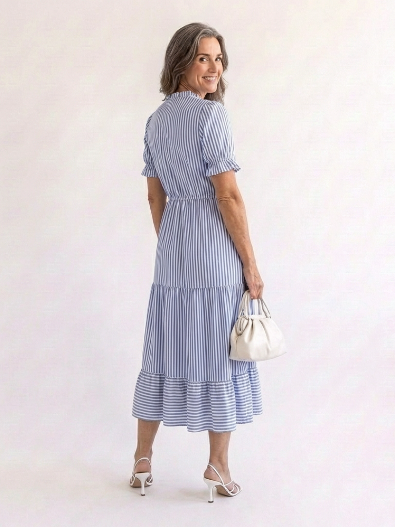 Women's Short Sleeve Midi Dress with Flattering Fit