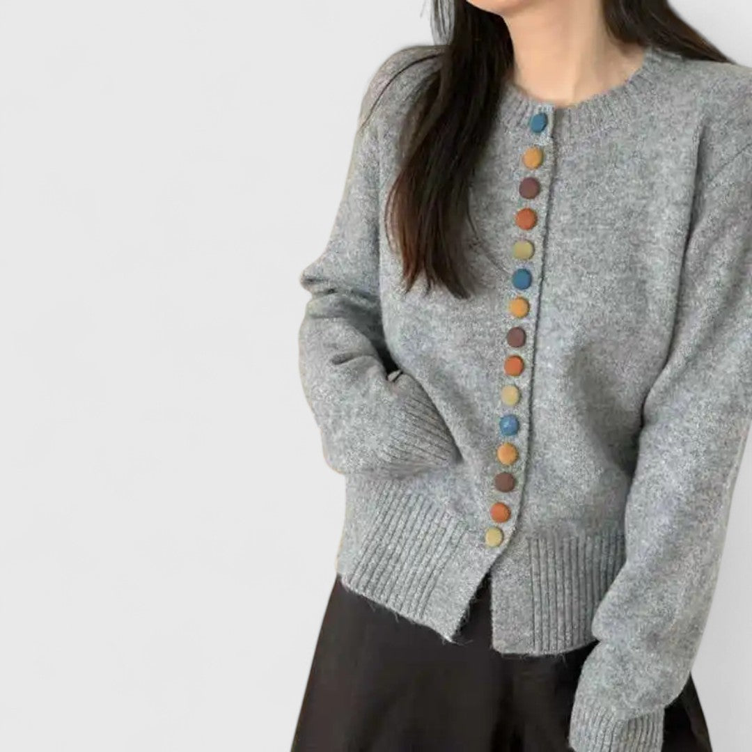 Women's Soft Knit Cardigan Sweater with Elegant Button Details for Cozy Comfort