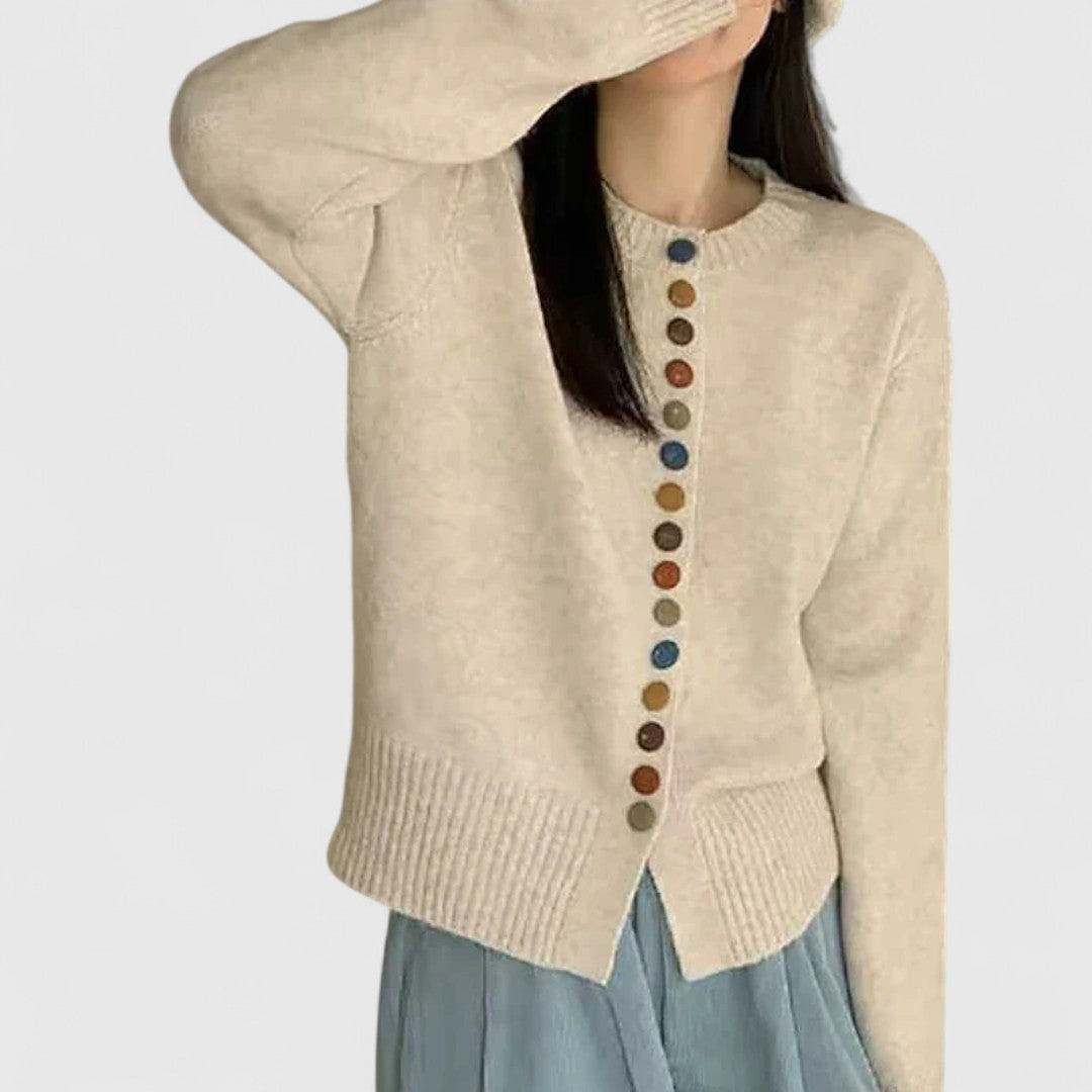Women's Soft Knit Cardigan Sweater with Elegant Button Details for Cozy Comfort