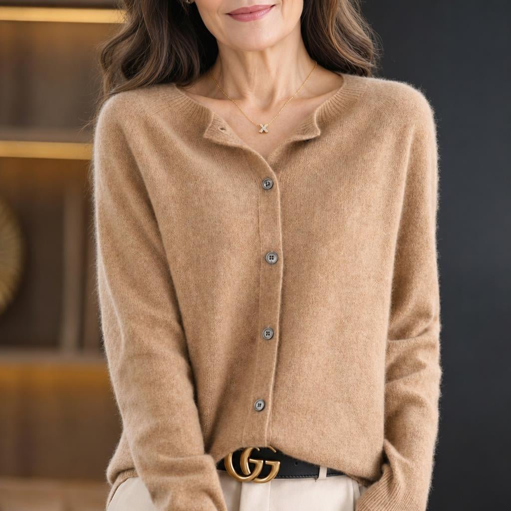 Women's Soft Knit Long Cardigan with Button Closure for Everyday Comfort