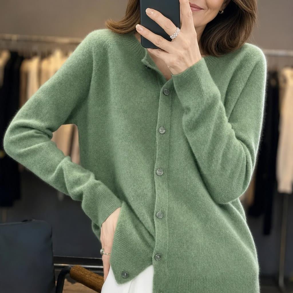 Women's Soft Knit Long Cardigan with Button Closure for Everyday Comfort