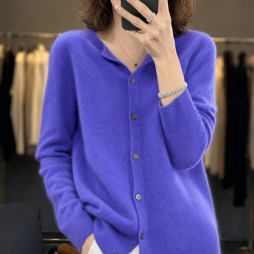 Women's Soft Knit Long Cardigan with Button Closure for Everyday Comfort