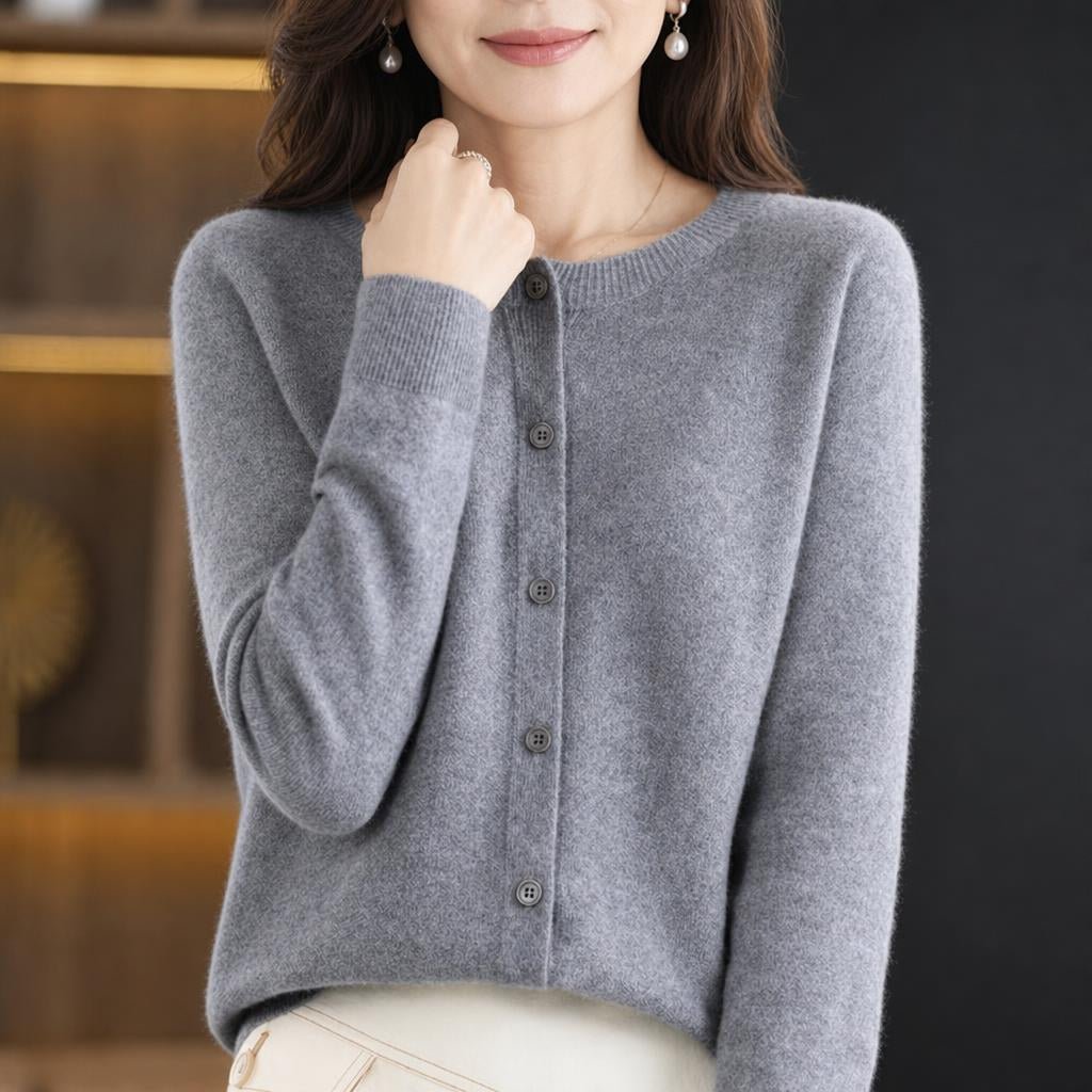 Women's Soft Knit Long Cardigan with Button Closure for Everyday Comfort