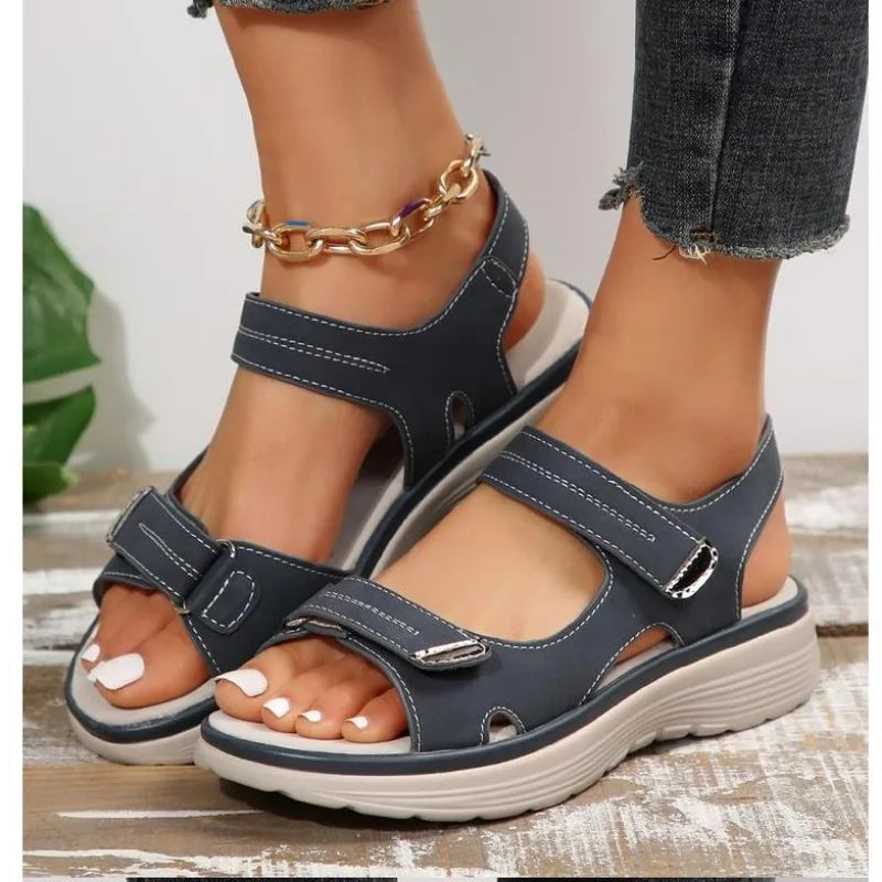 Women's Strappy Slip-On Sandals with Orthopedic Support