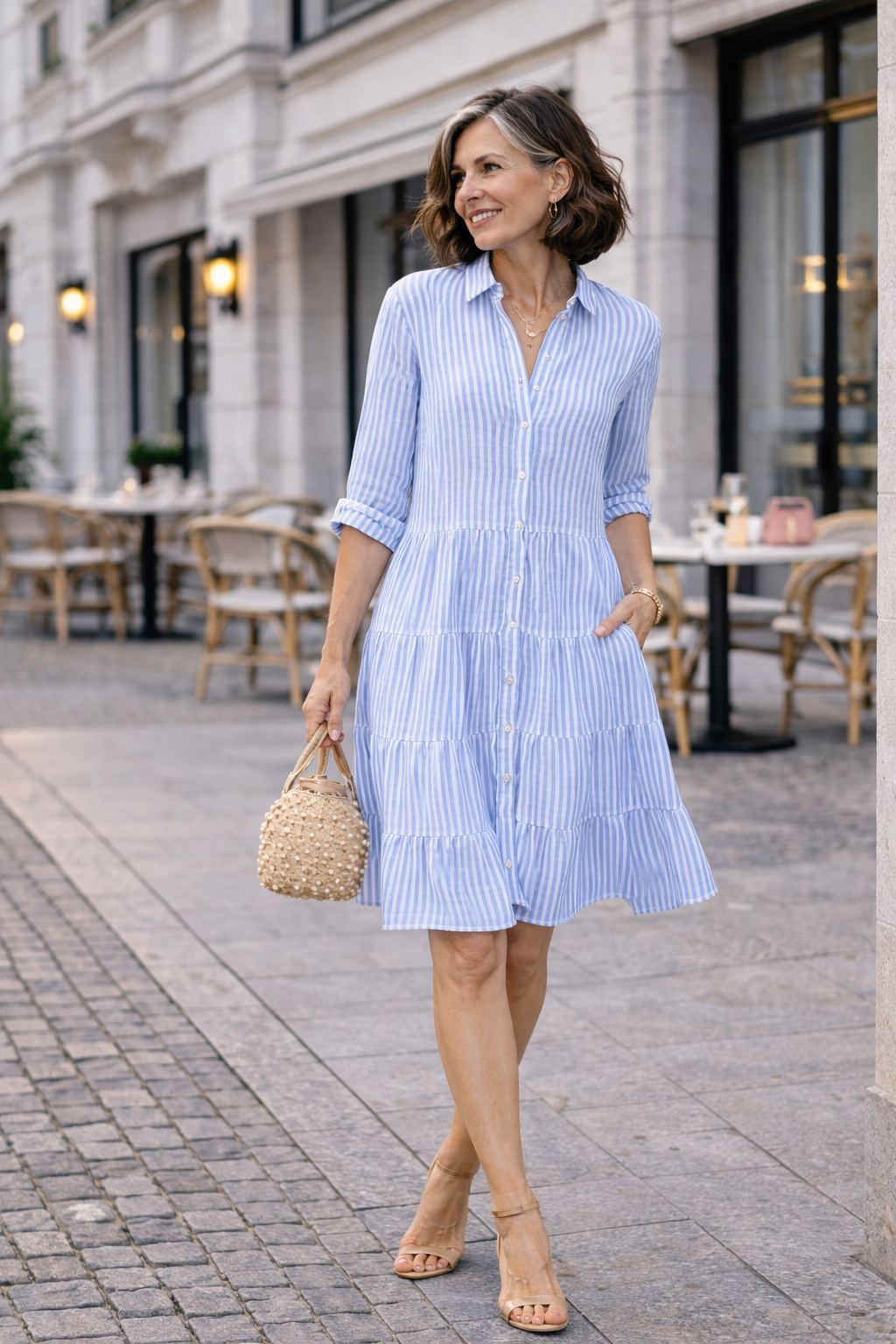 Women's Striped A-Line Summer Dress