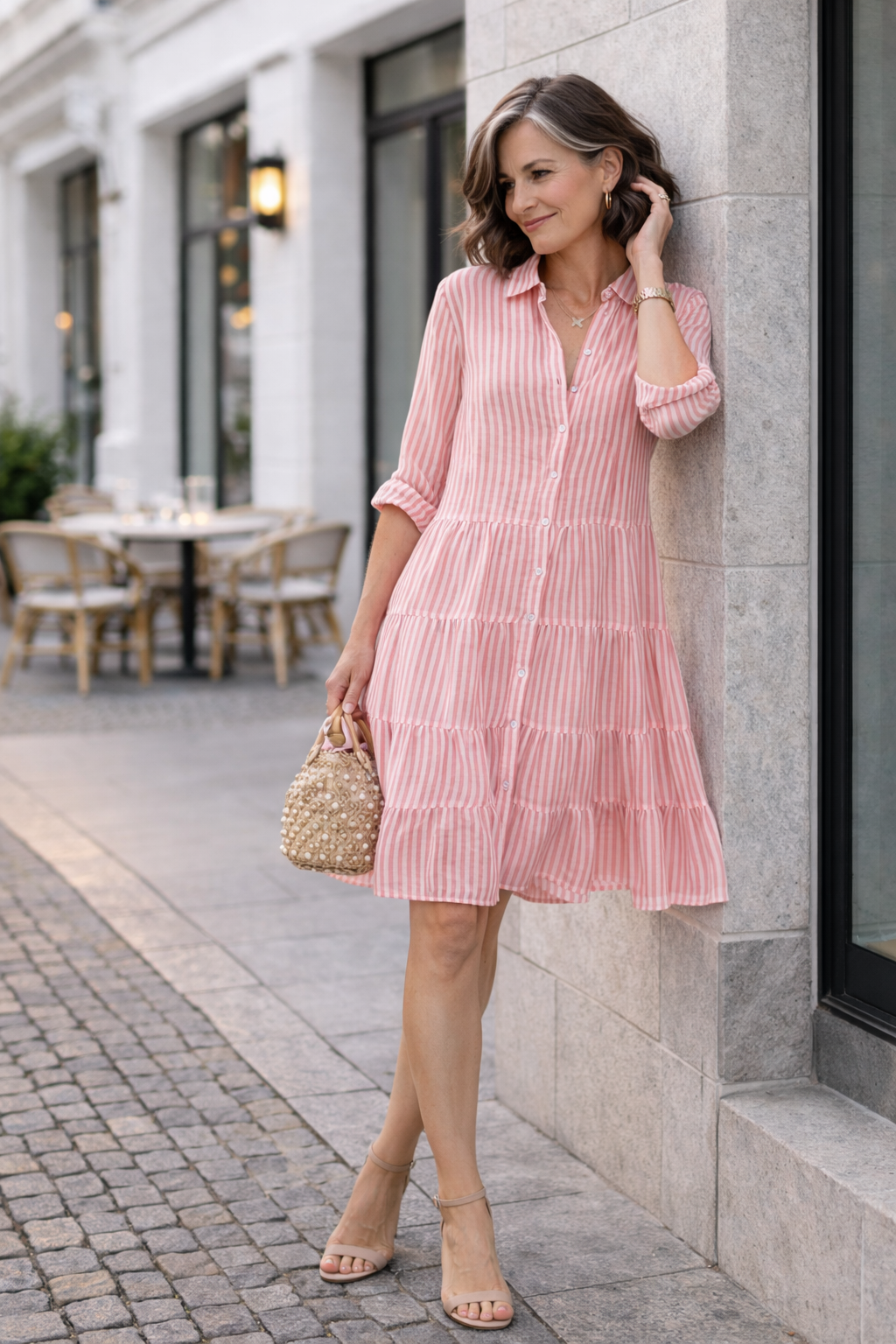 Women's Striped A-Line Summer Dress