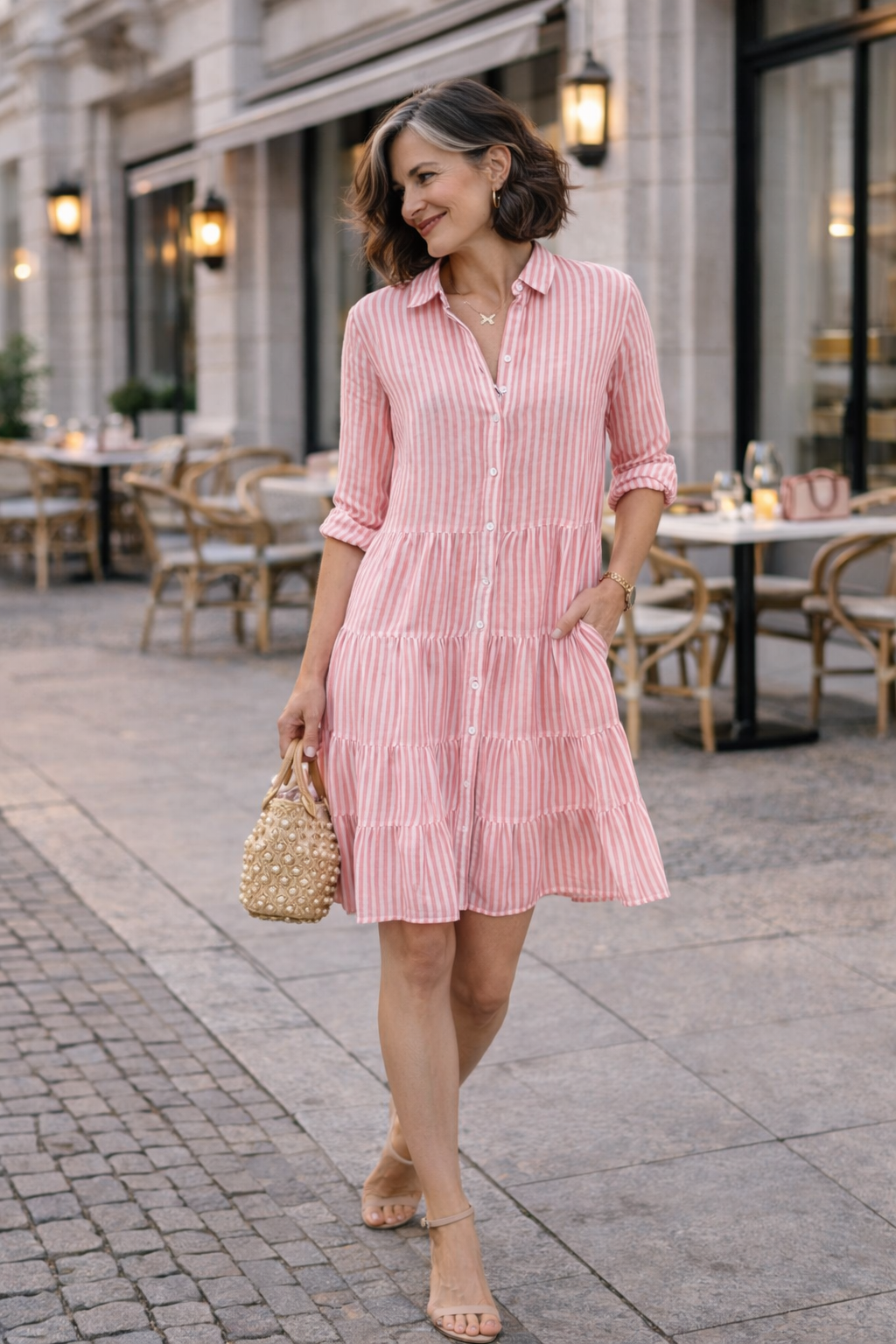 Women's Striped A-Line Summer Dress