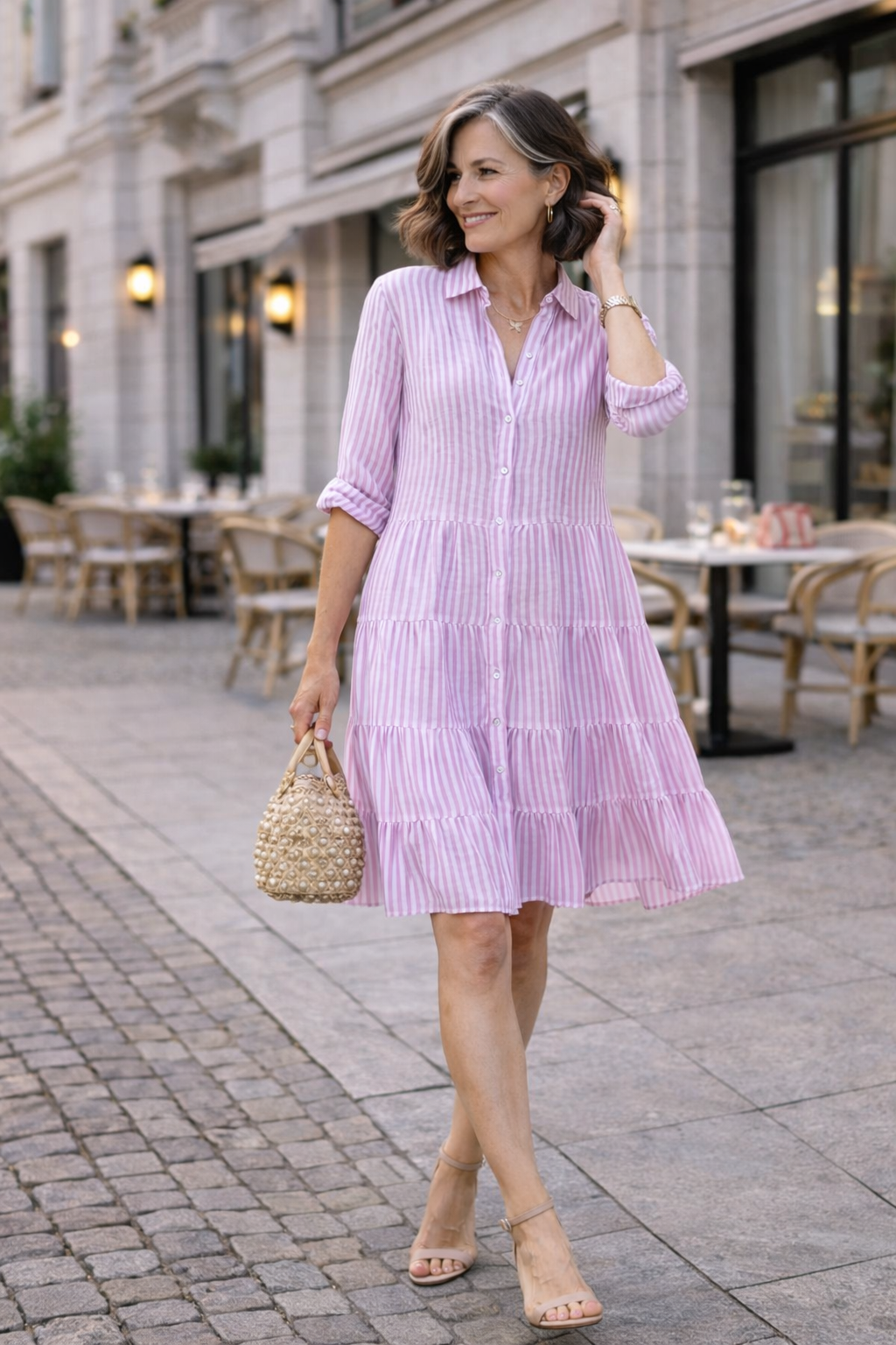 Women's Striped A-Line Summer Dress