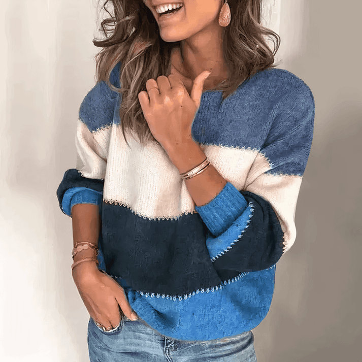 Women's Striped Long Sleeve Sweater