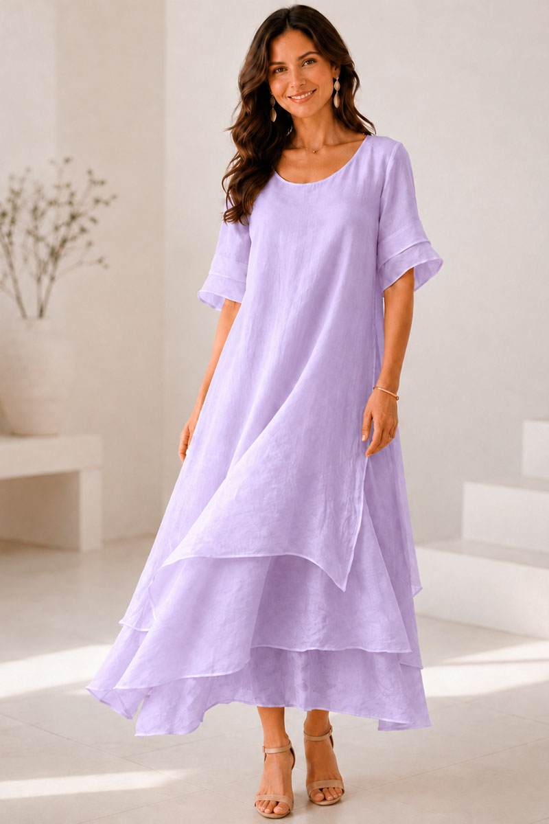 Women's Ruffle Sundress with Short Sleeves