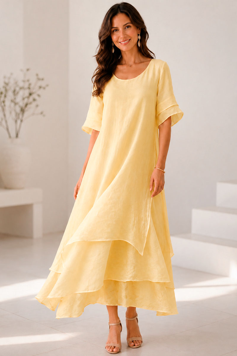 Women's Ruffle Sundress with Short Sleeves