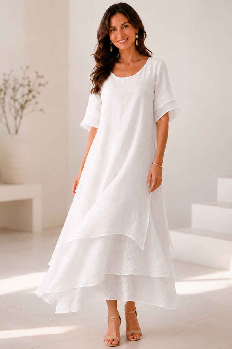 Women's Ruffle Sundress with Short Sleeves