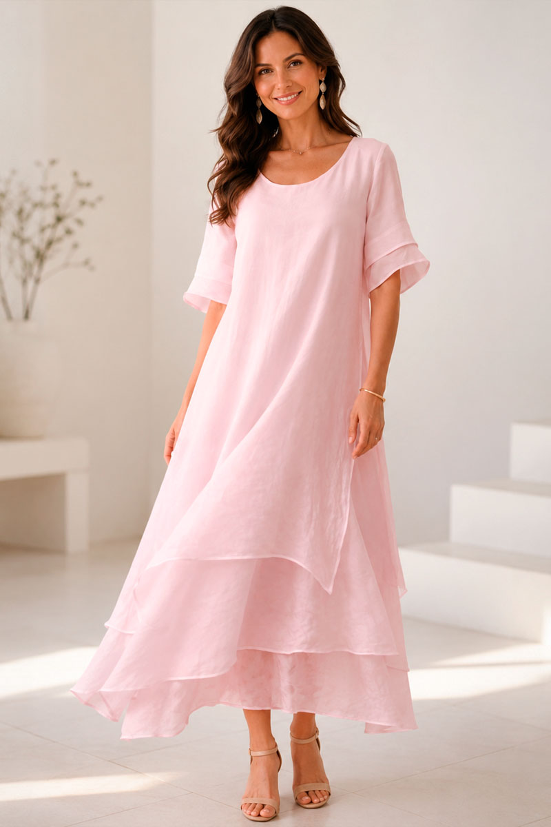 Women's Ruffle Sundress with Short Sleeves