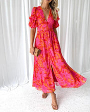 Women's Sunny Gradient Maxi Dress with Flattering Waist
