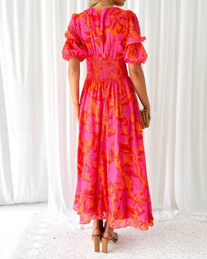 Women's Sunny Gradient Maxi Dress with Flattering Waist