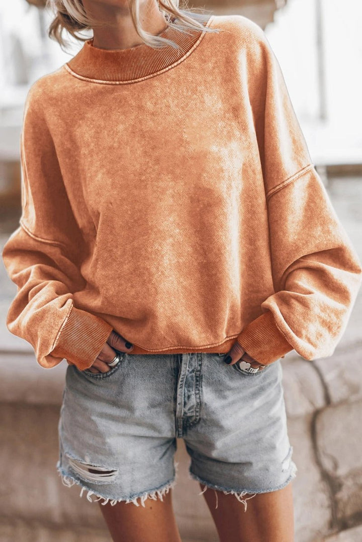 Women's Textured Loose Fit Sweater with Modern Pattern