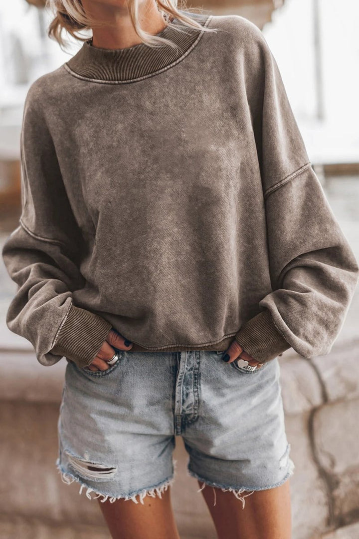 Women's Textured Loose Fit Sweater with Modern Pattern