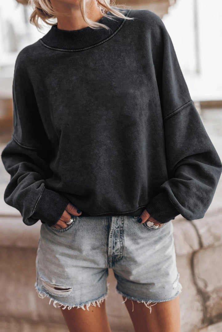 Women's Textured Loose Fit Sweater with Modern Pattern