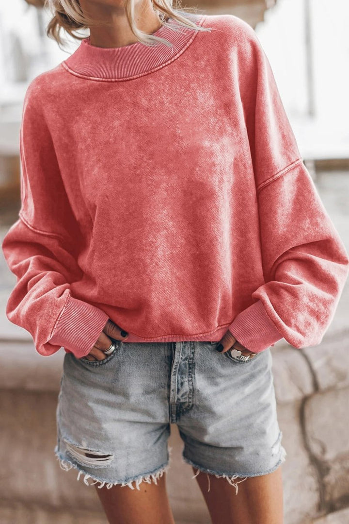Women's Textured Loose Fit Sweater with Modern Pattern