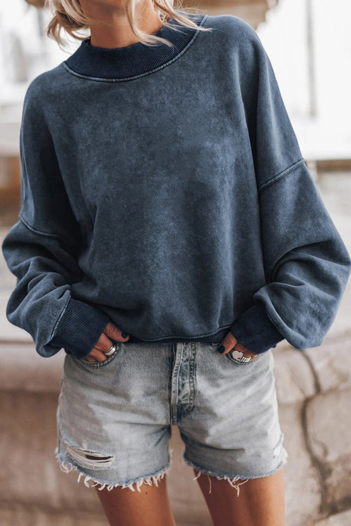 Women's Textured Loose Fit Sweater with Modern Pattern