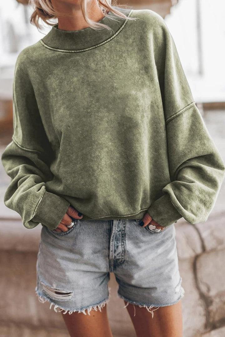 Women's Textured Loose Fit Sweater with Modern Pattern