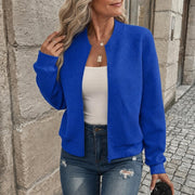 Women's Textured Zip-Up Cardigan with Relaxed Fit for Casual Wear