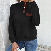 Women's Turtleneck Sweater with Button Details