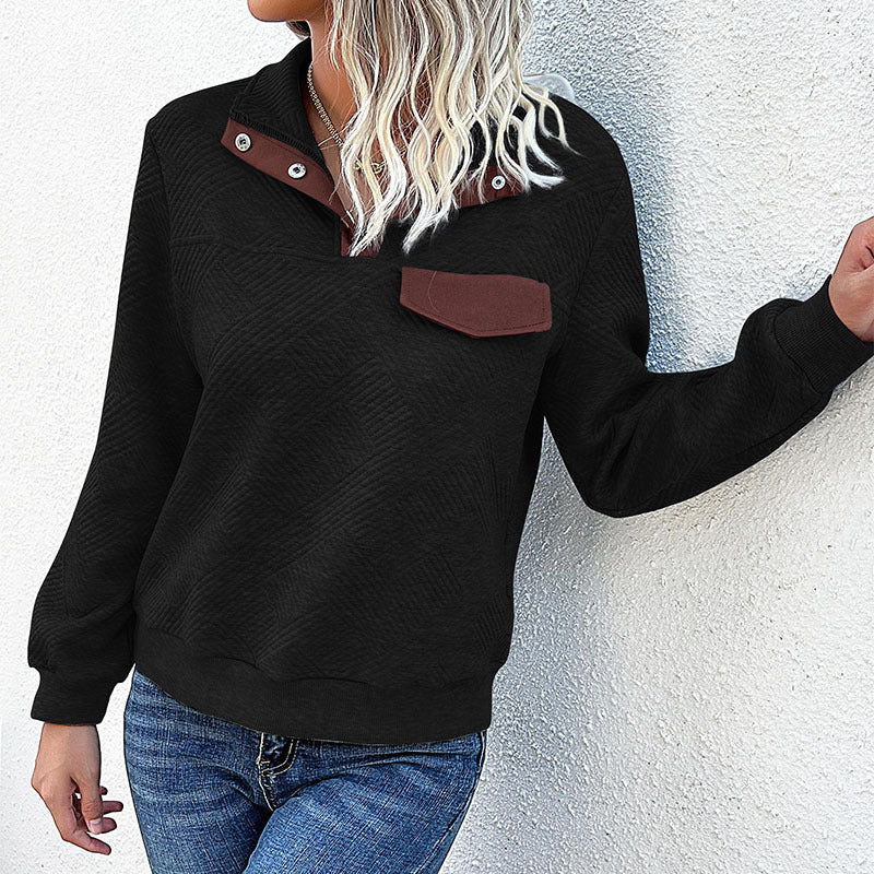 Women's Turtleneck Sweater with Button Details