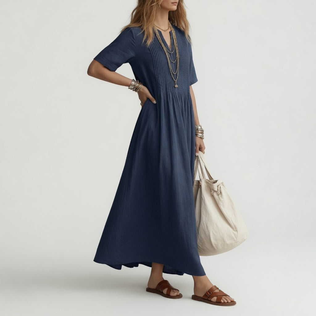 Women's V-Neck Flowing Maxi Summer Dress
