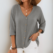 Women's V-Neck Three-Quarter Sleeve Blouse