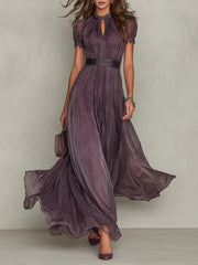 Women's Vintage Neckline Evening Dress with Flattering Silhouette