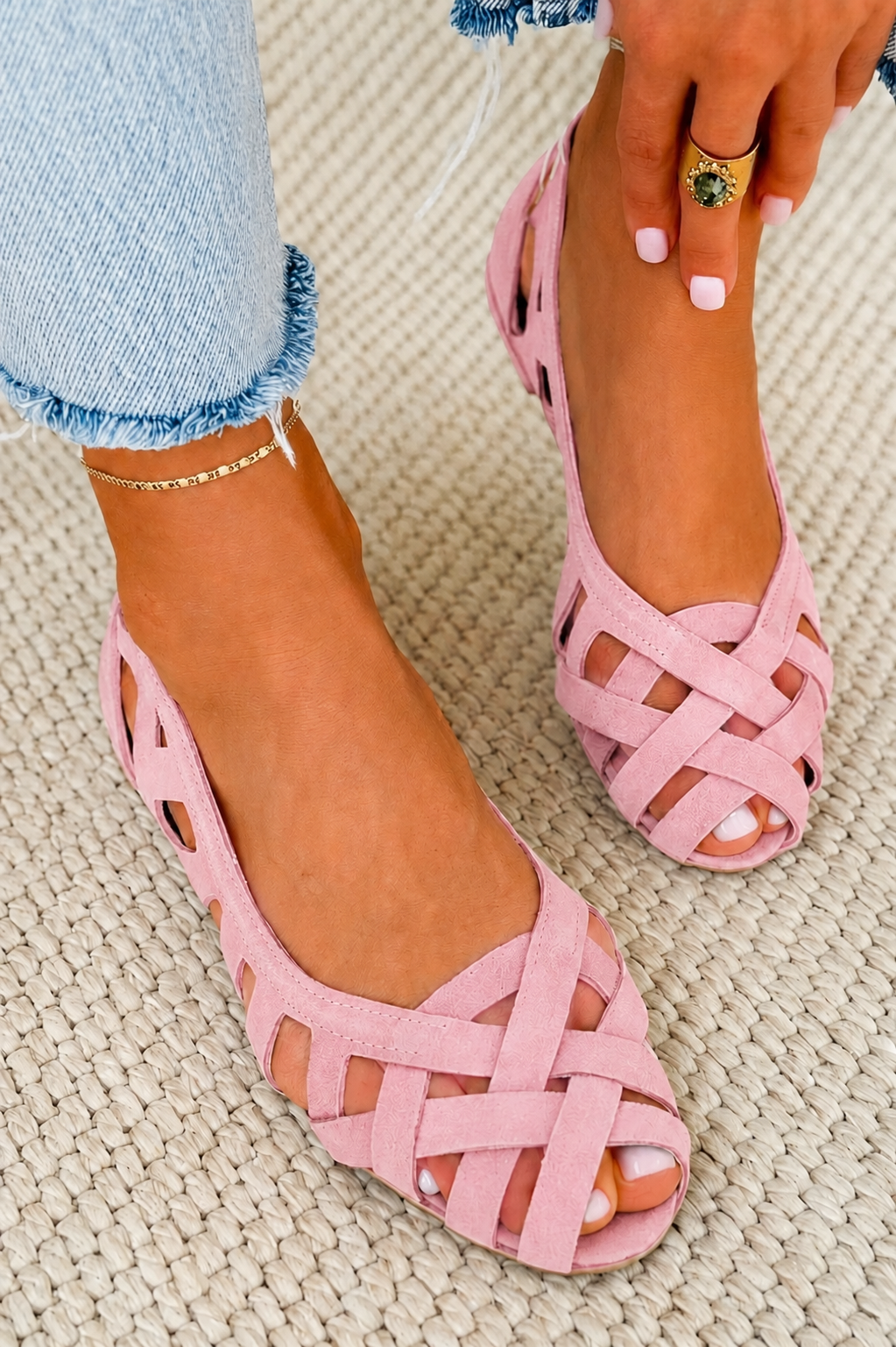 Women's Woven Slip-On Sandals with Comfort Design