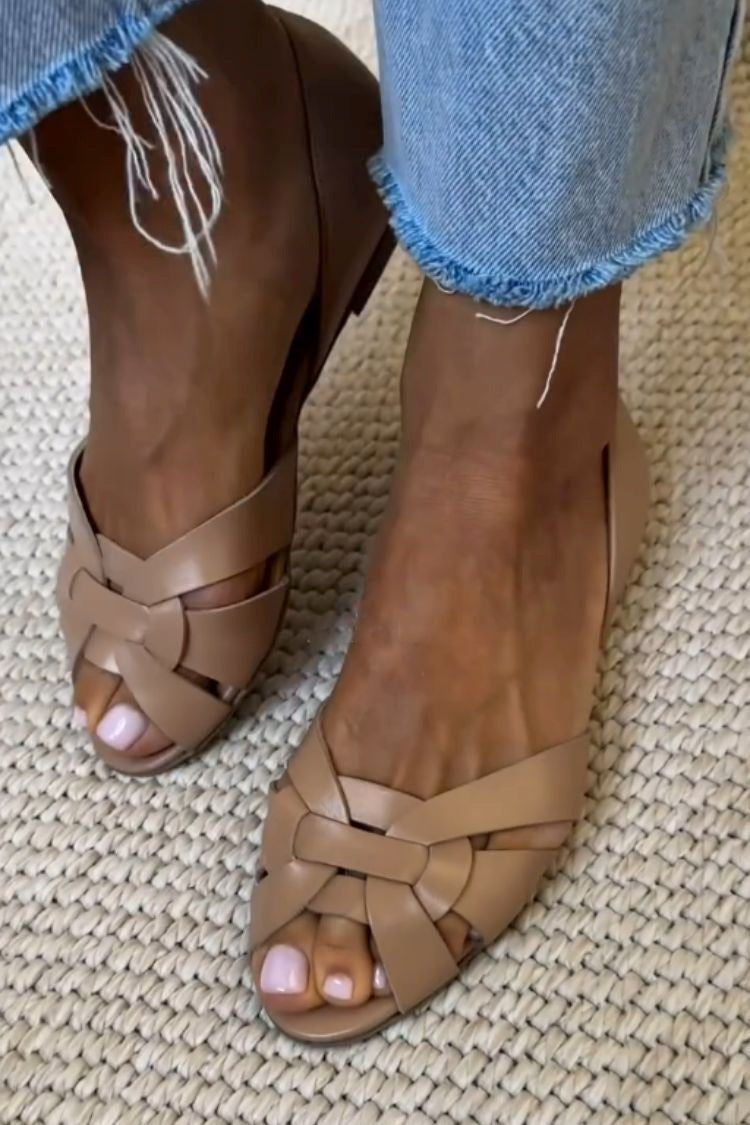 Women's Woven Strap Summer Sandals with Lightweight Comfort