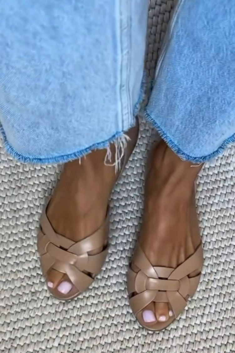 Women's Woven Strap Summer Sandals with Lightweight Comfort