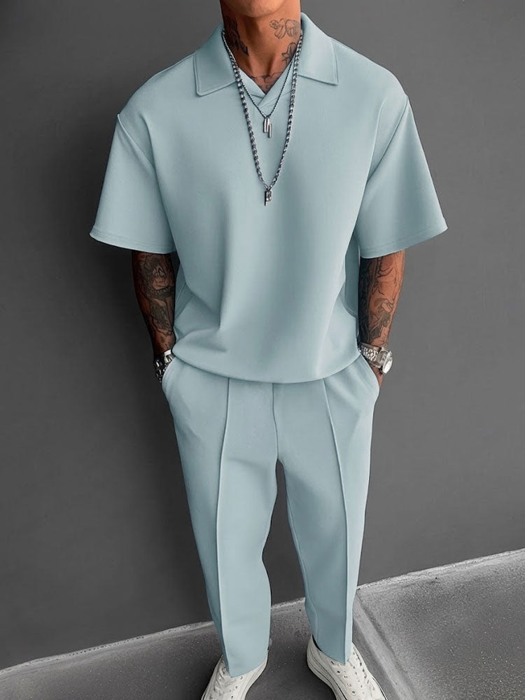 Men's Breathable Fabric Matching Tracksuit Set