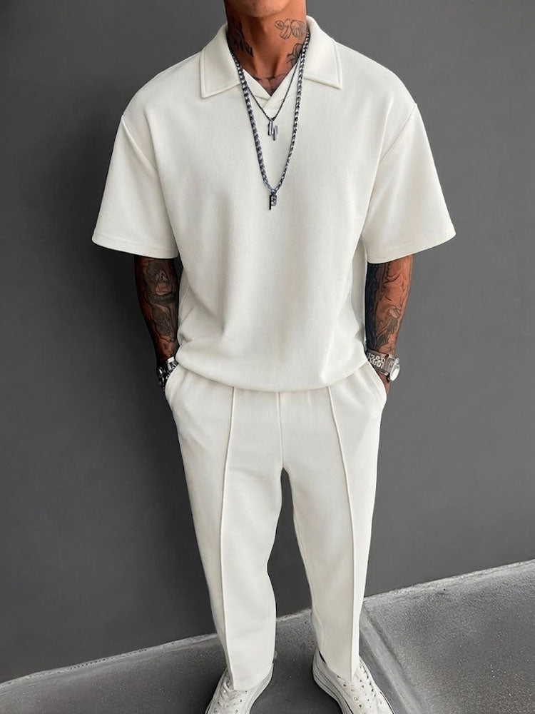 Men's Breathable Fabric Matching Tracksuit Set