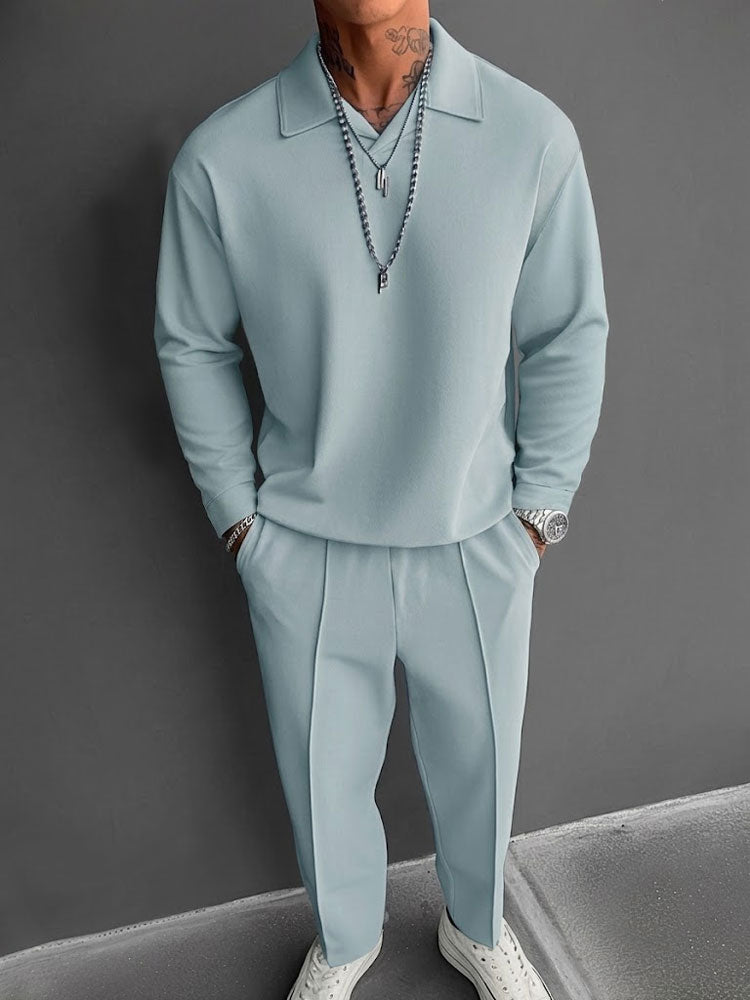 Men's Breathable Fabric Matching Tracksuit Set