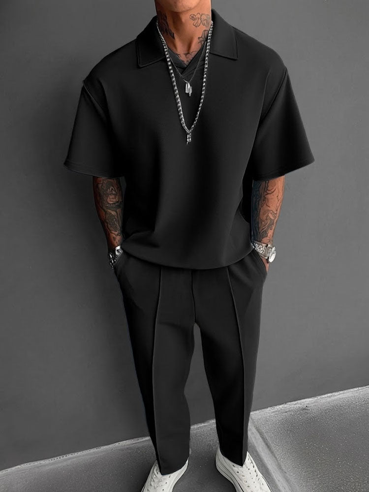 Men's Breathable Fabric Matching Tracksuit Set