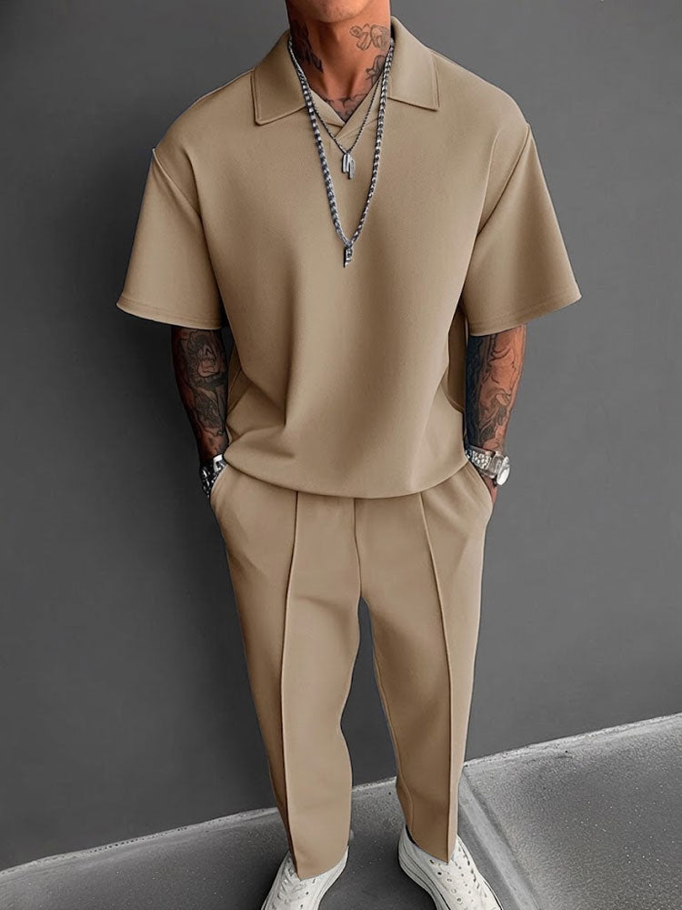 Men's Breathable Fabric Matching Tracksuit Set