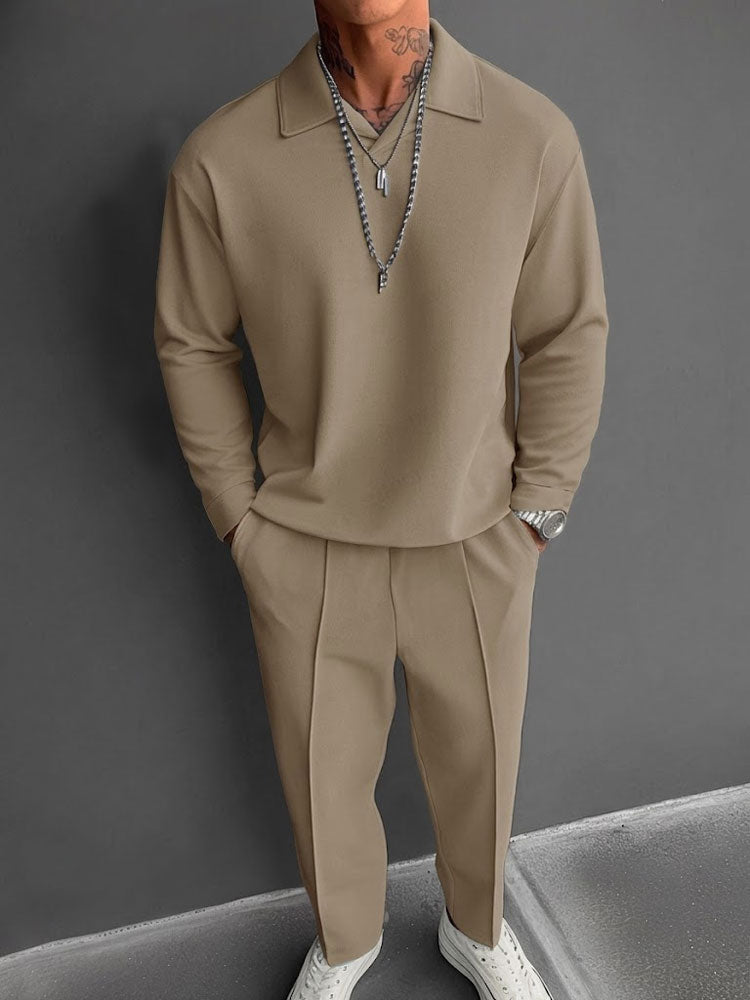 Men's Breathable Fabric Matching Tracksuit Set