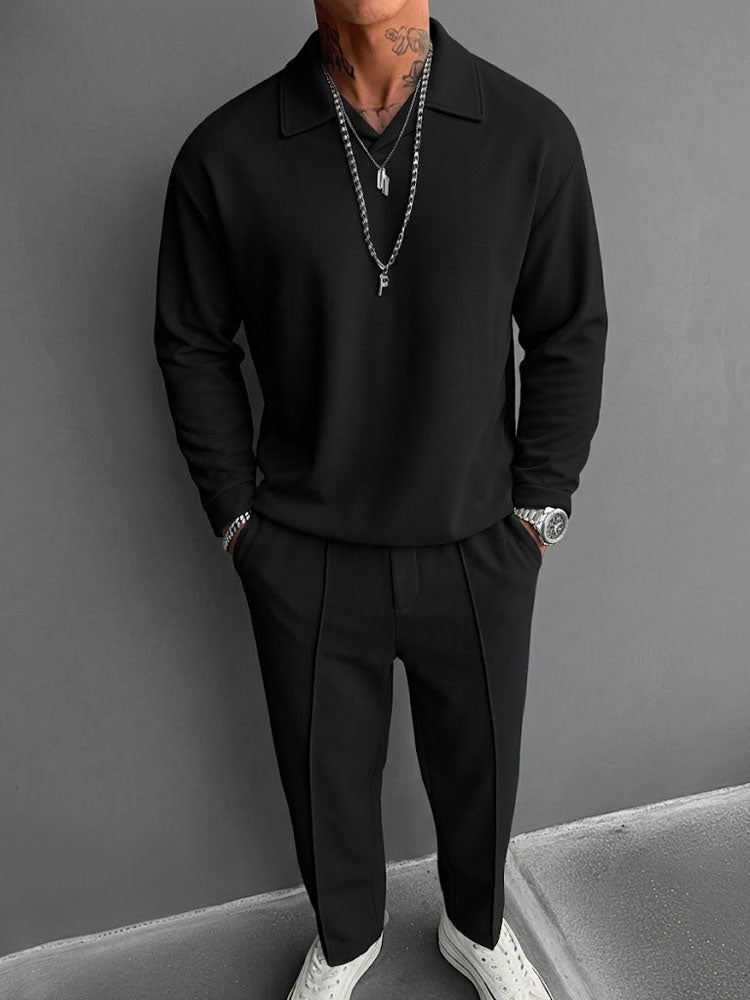 Men's Breathable Fabric Matching Tracksuit Set