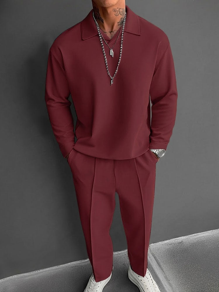 Men's Breathable Fabric Matching Tracksuit Set