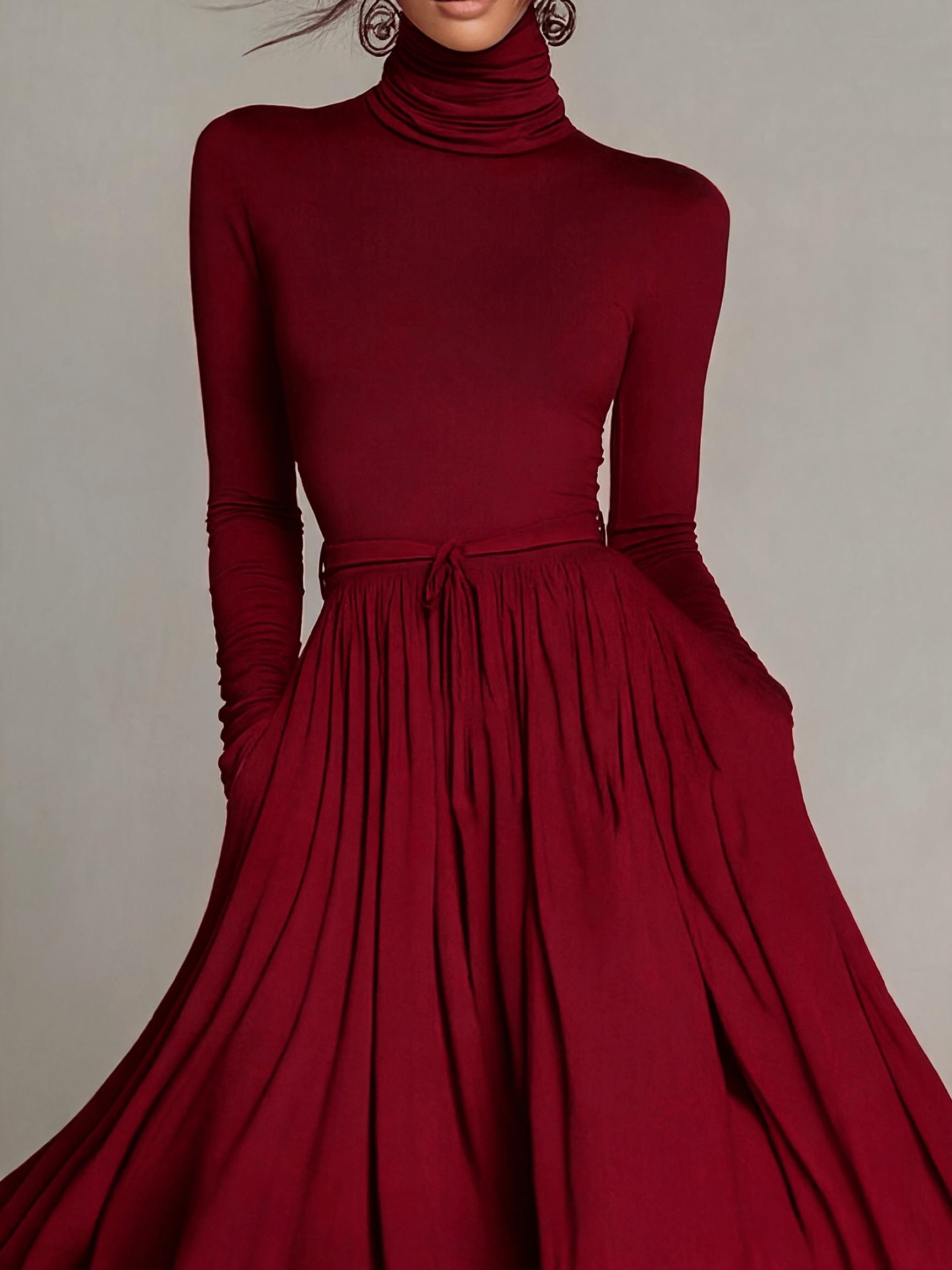 Women's Vintage Neckline Evening Dress in Orange