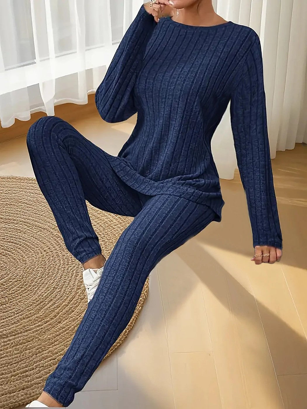 Women's Ribbed Legging Matching Set Long Sleeve