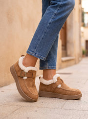 Women's Faux Fur Collar Winter Moccasin Booties