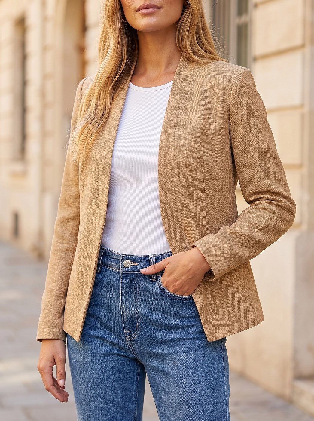 Women's Open Front Boyfriend Blazer